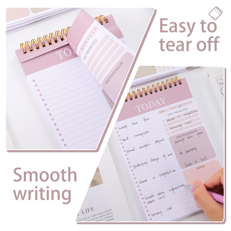 Thboxes 2 Packs To Do List Notepad, Total 208 Pages To Do List Notebook A5 Undated Daily Planner Notepad with Task Checklist Home Office School Supplies - Image 4